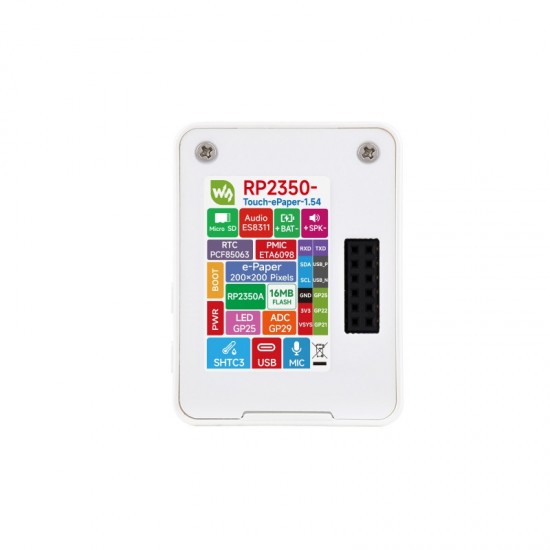 Waveshare RP2350A 1.54inch Capacitive Touch E-Paper Display Development Board, 200 × 200 Resolution, Dual-core & Dual-architecture, 12 × Programmable I/O (PIO) State Machines, With 3.7 Lithium Battery Waveshare RP2350A 1.54inch Capacitive Touch E-Paper Display Development Board, 200 × 200 Resolution, Dual-core & Dual-architecture, 12 × Programmable I/O (PIO) State Machines, With 3.7 Lithium Battery