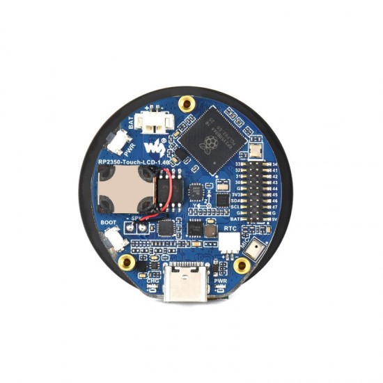 Waveshare RP2350 1.46inch Capacitive Touch Round Display Development Board, 480×480 IPS Panel Display, 65K Color with Protective Cover Glass