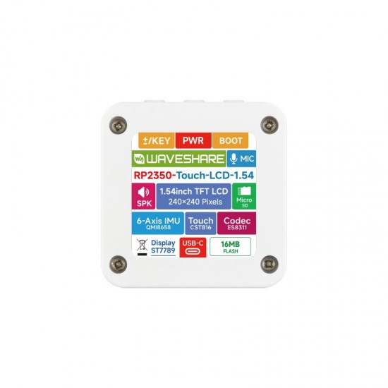 RP2350 1.54inch Touch LCD Display Development Board, 240 × 240 Resolution, 65K Color, IPS Display Panel, Dual-core And Dual-architecture, [Battery Not Included]