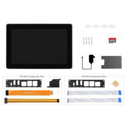 Industrial HMI All-in-one 8inch Touch Display For Raspberry Pi, Supports Dual 4K HDMI Output, 10-point Touch, Optical Bonding, Aluminum Alloy Case [Raspberry Pi Not Included]