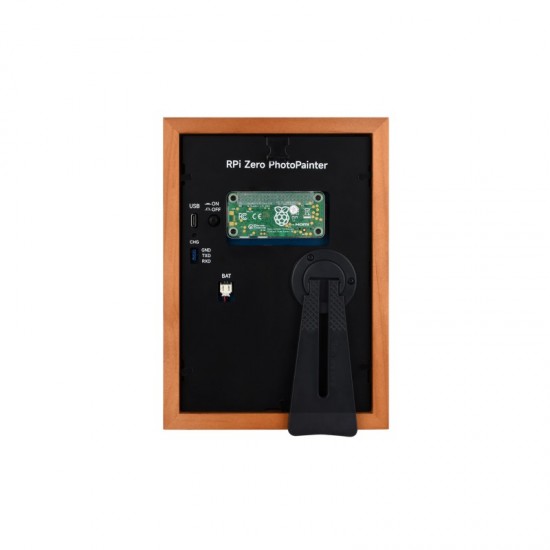 Waveshare 7.3inch E6 Full Color E-Paper With Solid Wood Photo Frame For Raspberry Pi Zero, Ultra-long Standby, 800 × 480 Resolution, [Battery & Raspberry Pi Not Included]