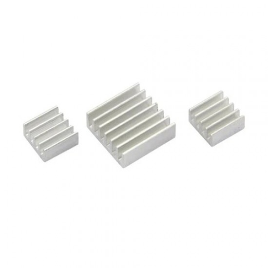 Aluminium Heat Sink Set for Raspberry Pi 3B / 3B+ (Set of 3) Aluminium Heat Sink Set for Raspberry Pi 3B / 3B+ (Set of 3)