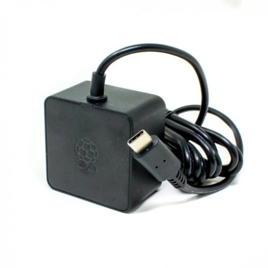 Official Raspberry Pi 4 USB-C Power Supply - 15.3W - 5.1V 3A - Black Color