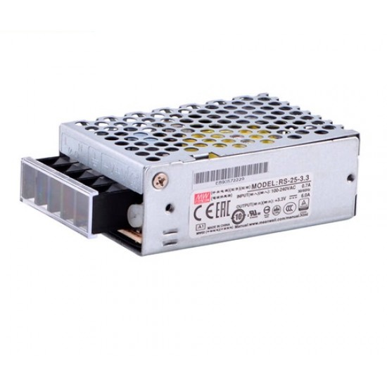 Mean Well RS-25-3.3 3.3V 6A 19.8W Switching Power Supply (SMPS) – Single Output