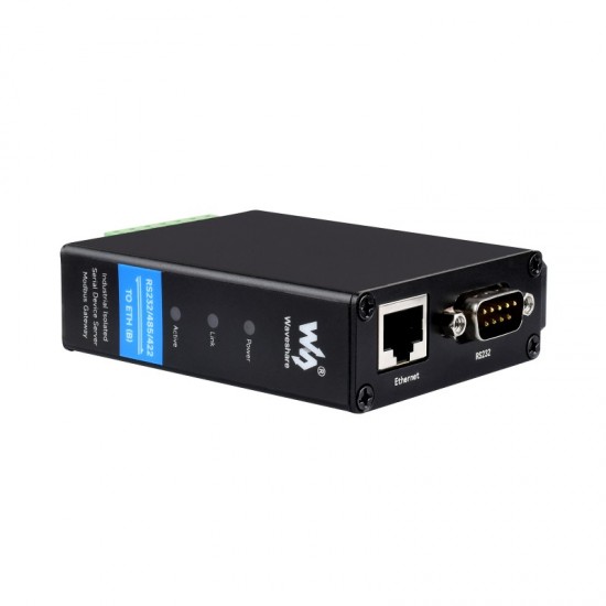 Rail-Mount Serial Server, RS232/485/422 to RJ45 Ethernet Module, TCP/IP to serial With Common Ethernet Port