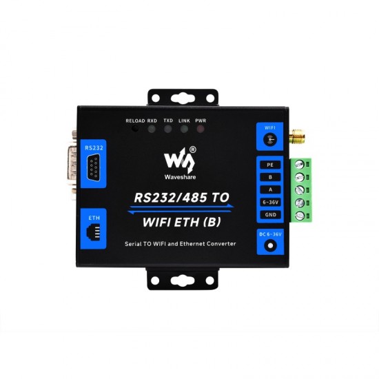 Industrial Grade Serial Server RS232/485 To WiFi and Ethernet, Modbus Gateway, MQTT Gateway, Metal Case