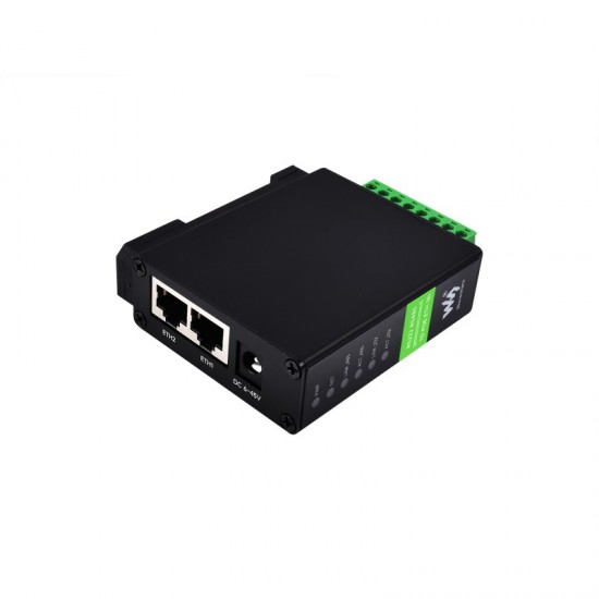 RS232 RS485 to RJ45 Ethernet Serial Server, RS232 And RS485 Dual Channels Independent Operation, Dual Ethernet Ports With POE Function