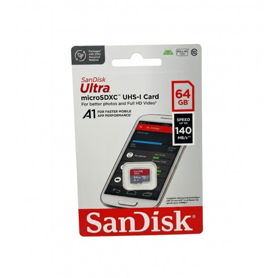 SanDisk Ultra 64GB Class10 Micro SD Card - 140MB/s SanDisk Ultra 64GB Class10 Micro SD Card - 140MB/s