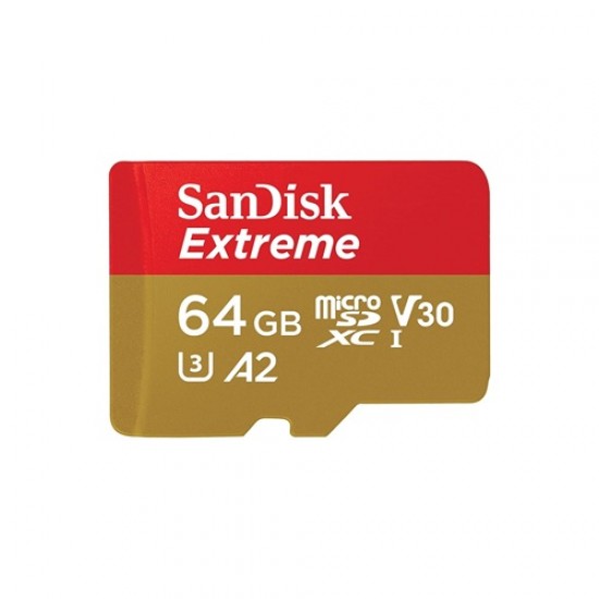 SanDisk Extreme 64GB microSDXC UHS-I U3 V30 A2 Memory Card