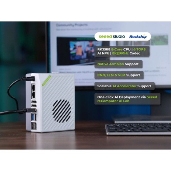 Seeed Studio reComputer RK3588-30 Based Open Rockchip AI Box tailored for AI Application Development (8GB RAM) (MPN:100071234) Seeed Studio reComputer RK3588-30 Based Open Rockchip AI Box tailored for AI Application Development (8GB RAM) (MPN:100071234)