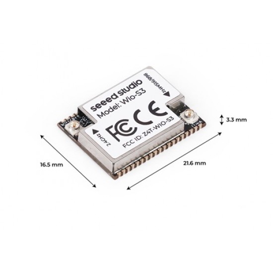 Seeed Studio Wio-S3 Wireless Module with IPEX, ESP32-S3R8, Dual-core Xtensa® LX7 and SX1262 embedded, LoRaWAN, Wi-Fi & BLE, supports EU868 & US915 (MPN:100020327)