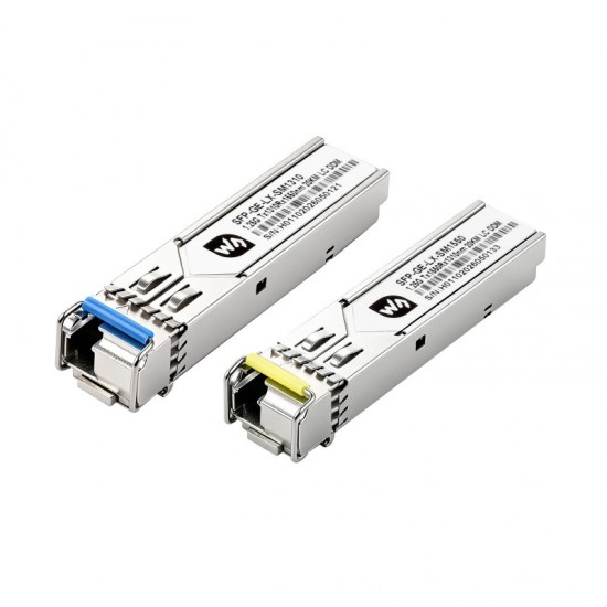 Waveshare Gigabit SFP Optical Transceiver With LC Connector, Supports Hot-Swappable Operation, Plug-and-Play [Single-mode Single-fiber]