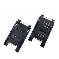 Sim Card Holder 6pin - Flip Open/Close  - SMD Connector