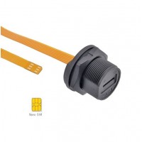 Panel Mount TF Nano SIM Card IP67 Waterproof Connector with FPC Cable - 20CM Cable Lenght