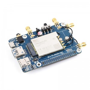 SIM8262E-M2 5G HAT For Raspberry Pi, Quad Antennas 5G NSA, Multi-Band, 5G/4G/3G Compatible