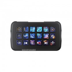 Waveshare SK18 Multi-Functional AI Voice Control Panel, Onboard 18 × membrane LCD Macro Keys, Supports Linux + QMK Dual-system Architecture and AIDA64