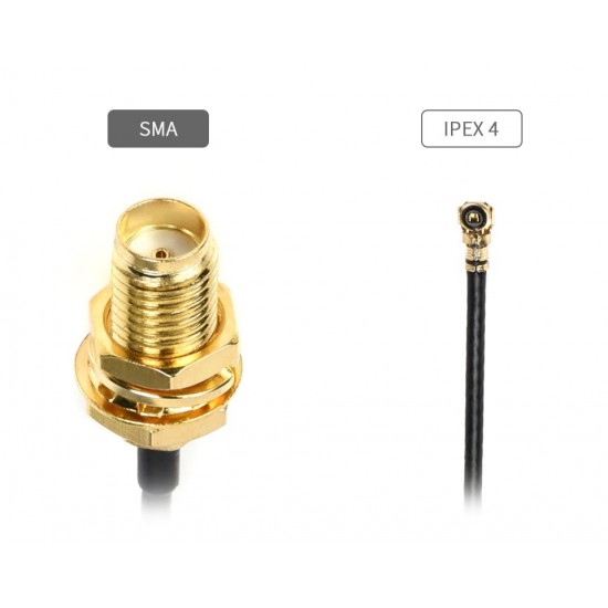 SMA Female To IPEX4 RF Cable - 10CM Cable Length