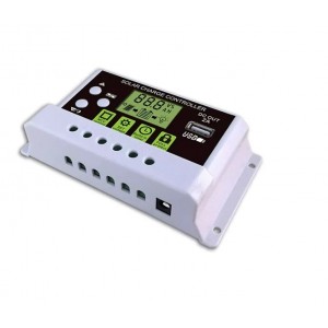 Solar Charge Controller 10A, Intelligent Battery Regulator for Solar Panel With LCD Display and USB Port 12V/24V (10A) Solar Charge Controller 10A, Intelligent Battery Regulator for Solar Panel With LCD Display and USB Port 12V/24V (10A)
