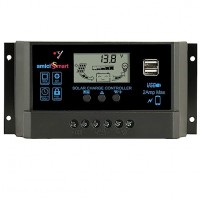 Solar Charge Controller 60A, Intelligent Battery Regulator for Solar Panel With LCD Display and USB Port 12V/24V (60A)