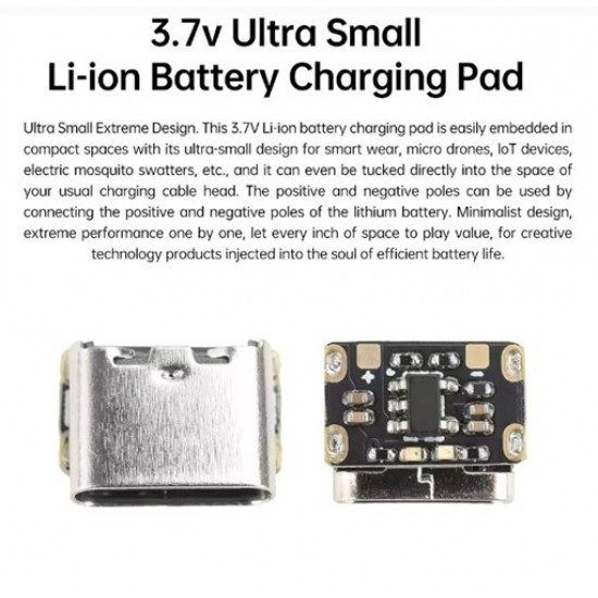 Super Mini 3.7V 4.2V Type-C USB Lithium Battery Charging Module with Protection