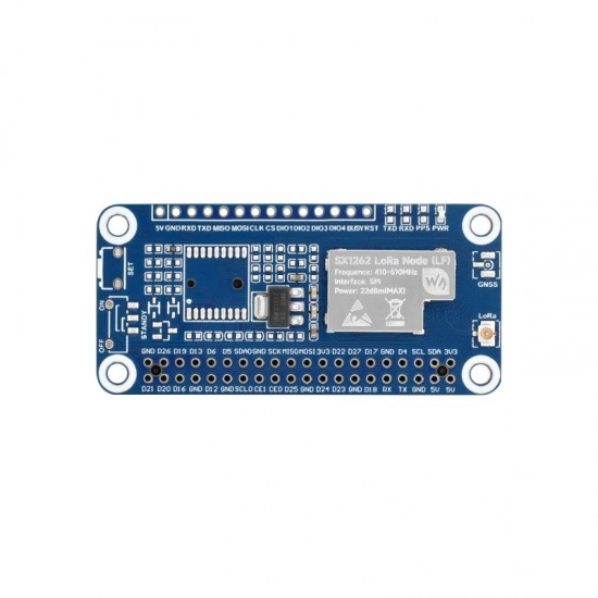 SX1262 433/470MHz LoRaWAN Node Module Expansion Board for Raspberry Pi, With Magnetic CB antenna - Basic Version