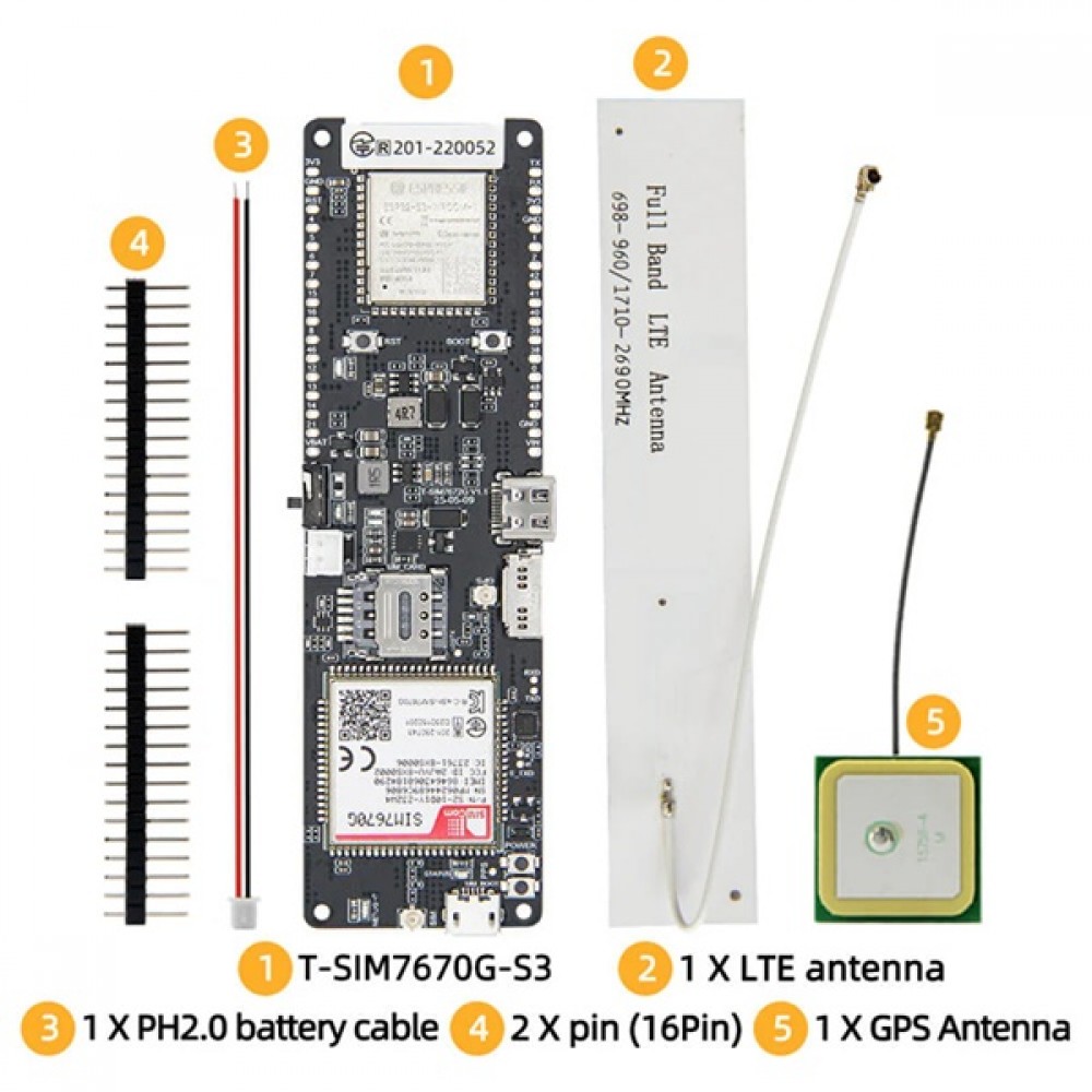 Modul Sim7670g Buy LILYGO T-SIM7670G S3 ESP32-S3 4G LTE Cat-1 GNSS Development Board ...