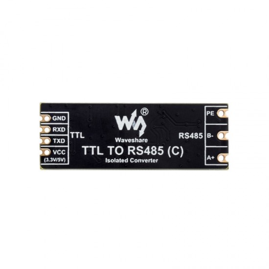Waveshare TTL To RS485 (C) Galvanic Isolated Converter, Half-Duplex Communication, Lightningproof & Anti-Surge, Multi-Isolation Protection