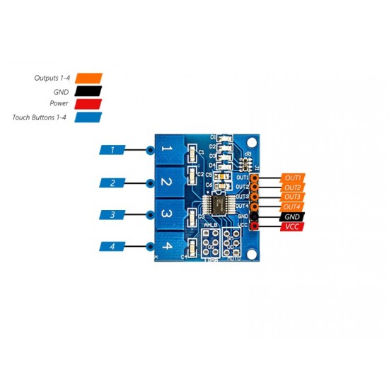 TTP224 4-Channel Capacitive Touch Switch Module