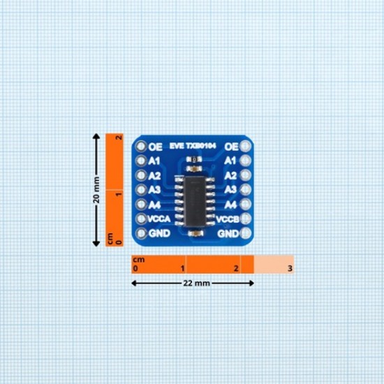TXB0104 4-Bit Bidirectional Logic Level Converter Module | 1.2V–5.5V Voltage Translator Breakout Board (BO-10113)