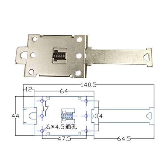 Universal SSR 35 Fixed Mounting Din Rail Clip for Solid State Relay - Optional Snap Length Size 80.5mm / 110.5mm / 140.5mm - 35mm Dia
