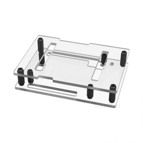 Waveshare Transparent PC Case For Arduino UNO Q, Supports Installation With The UNO Media Carrier Board, With Precise Opening Design For Peripheral Access Waveshare Transparent PC Case For Arduino UNO Q, Supports Installation With The UNO Media Carrier Board, With Precise Opening Design For Peripheral Access