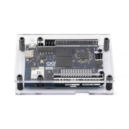 Waveshare Transparent PC Case For Arduino UNO Q, Supports Installation With The UNO Media Carrier Board, With Precise Opening Design For Peripheral Access Waveshare Transparent PC Case For Arduino UNO Q, Supports Installation With The UNO Media Carrier Board, With Precise Opening Design For Peripheral Access