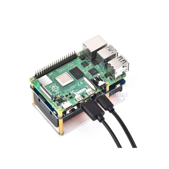 UPS HAT (D) for Raspberry Pi, Supports 21700 Li battery (NOT included), 5V Uninterruptible Power Supply, Pogo Pins Connector