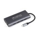 Waveshare USB-C 11-in-1 Hub, RJ45 100Mbps Ethernet Port, 4K High Definition HDMI Port, SD/TF Dual Card Slots, 100W PD Input, Aluminum Alloy Case, Plug And Play