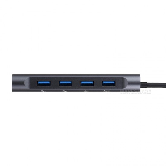 Waveshare USB-C 11-in-1 Hub, RJ45 100Mbps Ethernet Port, 4K High Definition HDMI Port, SD/TF Dual Card Slots, 100W PD Input, Aluminum Alloy Case, Plug And Play