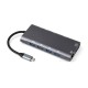 Waveshare USB-C 11-in-1 Hub, RJ45 100Mbps Ethernet Port, 4K High Definition HDMI Port, SD/TF Dual Card Slots, 100W PD Input, Aluminum Alloy Case, Plug And Play