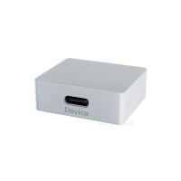 Waveshare Type-C Power And Signal Splitter, Supports 5V DC Independent Power Supply, 3 × Type-C Female Ports, CNC Aluminum Alloy Case, With Indicator