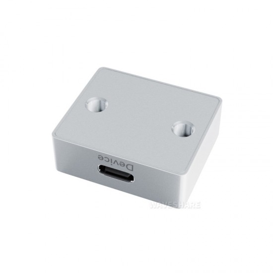 Waveshare Type-C Power And Signal Splitter, Supports 5V DC Independent Power Supply, 3 × Type-C Female Ports, CNC Aluminum Alloy Case, With Indicator