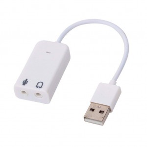 USB Sound Card 7.1 Audio Adapter With MIC And 3.5mm Microphone Earphone Socket - White USB Sound Card 7.1 Audio Adapter With MIC And 3.5mm Microphone Earphone Socket - White