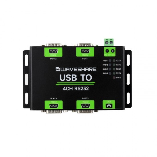 Industrial Isolated USB To 4-Ch RS232 Converter, Original FT4232HL Chip, Mac / Linux / Android / Windows Multi-OS Compatible, RS232 Male Port