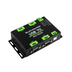 Industrial Isolated USB To 4-Ch RS232 Converter, Original FT4232HL Chip, Mac / Linux / Android / Windows Multi-OS Compatible, RS232 Male Port