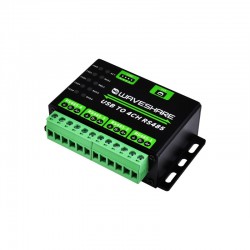 Waveshare Industrial USB TO 4Ch RS485 Converter, Multi Protection Circuits, Multi Systems Support, Aluminium Alloy Case Waveshare Industrial USB TO 4Ch RS485 Converter, Multi Protection Circuits, Multi Systems Support, Aluminium Alloy Case