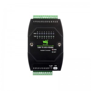 Waveshare USB TO 8CH RS485 Industrial Grade Isolated Converter, USB To RS485 Adapter, Multiple Protection Circuits, Wall-mount And Rail-Mount Support