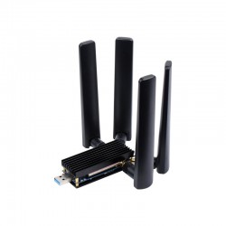 Waveshare 5G DONGLE Module, quad antennas, USB3.1 port, Aluminum Alloy Heatsink, M.2 Key B Interface (5G chipset not included)