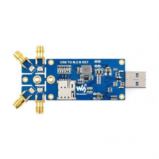5G DONGLE Module, quad antennas, USB3.1 port, Aluminum Alloy Heatsink, M.2 Key B Interface