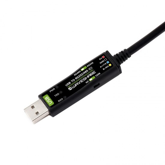 Waveshare USB To RS232/485 Serial Cable, Original FT232RNL Chip, Onboard Power And Signal Indicators, Multi-OS Compatible & Multi-device Applicable