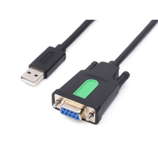Industrial USB To RS232 Serial Adapter Cable, USB Type A To DB9 Female Port, Original FT232RL Chip, Cable Length 1.5m