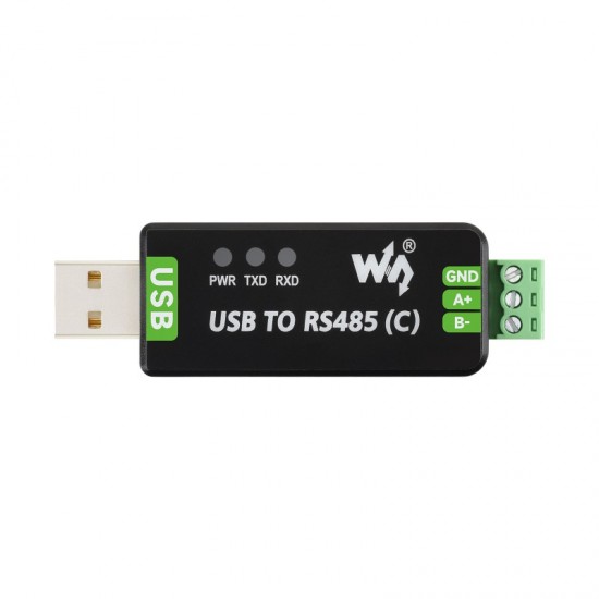Waveshare USB To RS485 (C) Industrial Grade Isolated Bidirectional Converter, FT232RNL Chip, Onboard Isolated Transceiver And TVS, Up To 1.2km RS485 Transmission Distance