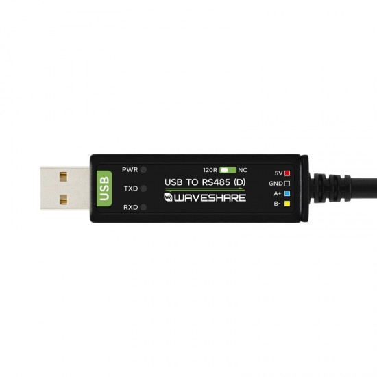 Waveshare USB to RS485 (D) Industrial Grade Isolated Bidirectional Converter, 2m Length, FT232RNL Chip, Onboard Isolated RS485 Transceiver Circuit, Adopts RJ45 Port With T568B Pinout Waveshare USB to RS485 (D) Industrial Grade Isolated Bidirectional Converter, 2m Length, FT232RNL Chip, Onboard Isolated RS485 Transceiver Circuit, Adopts RJ45 Port With T568B Pinout
