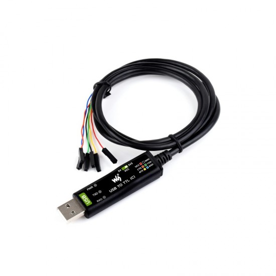 Industrial USB TO TTL (C) 6pin Serial Cable, FT232RNL Chip, Multi Protection Circuits, Multi Systems Support, With Hardware Flow Control